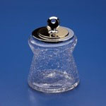 Windisch 88135D Crackled Crystal Glass Cotton Balls Jar with Metal Cover