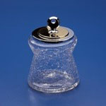 Windisch 88135D-CRO Crackled Crystal Glass Cotton Balls Jar with Metal Cover