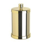 Bathroom Jar, Windisch 88402D, Round Metal Cotton Balls Jar Made in Brass