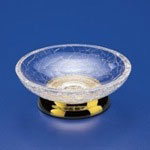 Windisch 92131 Round Crackled Crystal Glass Soap Dish