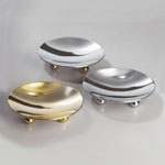 Windisch 93106D Round Contemporary Chrome And Gold Finish Countertop Soap Dish