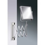 Makeup Mirror, Windisch 99348, Square Wall Mounted Extendable 3x or 5x Brass Magnifying Mirror