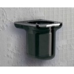 Toothbrush Holder, Gedy 1410-57, Anthracite and Chrome Round Wall Mounted Thermoplastic Resin Toothbrush Holder