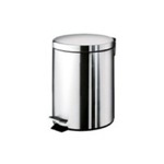 Gedy 2609-13 Round Polished Chrome Waste Bin With Pedal