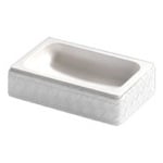 Soap Dish, Gedy 6711-42, Pearl White Faux Leather Soap Dish