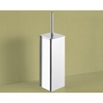 Gedy 6933-13 Toilet Brush Holder, Square, Polished Chrome