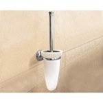 Gedy 7533-03-13 Toilet Brush Holder, Wall Mounted, Glass With Chrome Mounting