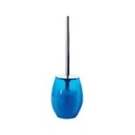 Gedy GI33-11 Round Blue Crackled Glass Toilet Brush Holder