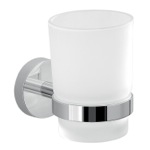 Gedy 2310-13 Frosted Glass Toothbrush Holder With Chrome Wall Mount
