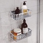 Gedy 2416B-13 Set of Wall Mounted Chrome Shower Baskets