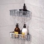 Matte Black Corner Shower Basket Wire Gedy 2483-14 by Nameeks