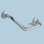 Gedy 2720 Chrome Grab Bar With Reversible Soap Holder