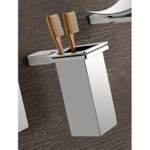 Gedy 3810-01-13 Wall Mounted Square Polished Chrome Toothbrush Holder