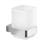 Gedy 5410-13 Wall Mounted Frosted Glass Toothbrush Holder With Chrome Mounting