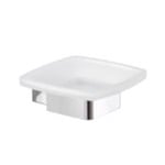 Gedy 5411-13 Wall Mounted Frosted Glass Soap Dish With Chrome Base