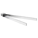 Gedy 5423-13 15 Inch Square Double Swivel Towel Bar In Polished Chrome