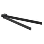 Gedy 5423-M4 15 Inch Square Double Swivel Towel Bar In Matte Black