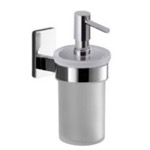 Soap Dispenser, Gedy 7881-13, Wall Mounted Frosted Glass Soap Dispenser With Chrome Mounting