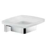 Soap Dish, Gedy A011-13, Wall Mounted Frosted Glass Soap Dish With Chrome Mounting