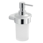 Gedy A181-13 Soap Dispenser, Frosted Glass With Chrome Mounting