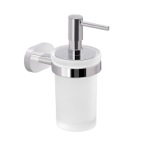 Gedy BE81-13 Soap Dispenser, Wall Mounted, Frosted Glass with Chrome Mounting