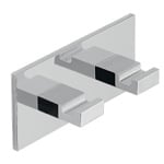 Gedy D126 Adhesive Mounted Square Chrome Aluminum Double Hook