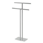 Towel Stand, Gedy D031-13, Floor Standing Chromed Brass and Steel Two Rail Towel Stand