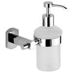 Soap Dispenser, Gedy ED81-13, Wall Mounted Round Frosted Glass Soap Dispenser