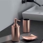 Bathroom Accessory Set, Gedy EE200-15, Rose Gold Finish Three Piece Bathroom Accessory Set