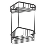 Gedy 2482-14 Matte Black Wire Corner Double Shower Basket