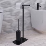 Gedy 7332-14 Matte Black Floor Standing Bathroom Butler