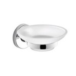 Soap Dish, Gedy FE11-13, Wall Mounted Frosted Glass Soap Dish With Chrome Mounting