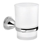 Toothbrush Holder, Gedy GE10-13, Wall Mounted Frosted Glass Toothbrush Holder With Chrome Mounting