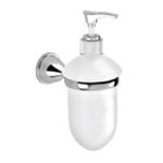 Gedy GE80-13 Soap Dispenser, Wall Mounted, Frosted Glass With Chrome Mounting