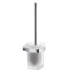 Gedy ST33-03 Wall Mounted Frosted Glass Toilet Brush Holder