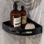 Matte Black Corner Shower Basket