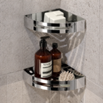 Set of Chrome Corner Shower Baskets