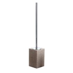 Gedy OL33-03 Floor Standing Square Toiletbrush Holder in Natural Sand Finish