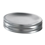Gedy OR11-38 Round Thermoplastic Resin Soap Dish in Silver Finish
