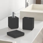 Gedy QU200-14 Quadrotto Black Bathroom Accessory Set