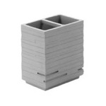 Toothbrush Holder, Gedy QU98-08, Square Grey Toothbrush Holder