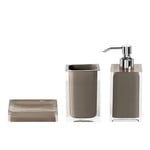 Bathroom Accessory Set, Gedy RA500-52, 3 Piece Turtledove Accessory Set of Thermoplastic Resins