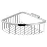 Shower Basket, Gedy S080-13, Modern Chromed Stainless Steel Wire Corner Shower Basket