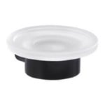 Gedy PI11-14 Wall Mount Frosted Glass Soap Dish With Matte Black Mount