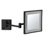 Nameeks AR7701-BLK-5x Black Magnifying Mirror, Wall Mounted, Lighted, 5x Magnification, Hardwired