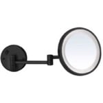 Nameeks AR7703-BLK-7x Matte Black Wall Mounted 7x Magnifying Mirror with LED, Hardwired
