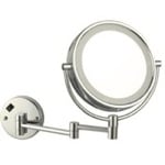 Nameeks AR7705-SNI-3x Satin Nickel Double Face Round LED 3x Magnifying Mirror, Hardwired