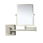 Makeup Mirror, Nameeks AR7721-SNI-5x, Satin Nickel Double Face 5x Wall Mounted Magnifying Mirror