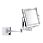 Nameeks AR7730-CR-5x Lighted Magnifying Mirror, Wall Mounted, LED, 5x Magnification, Hardwired, Chrome