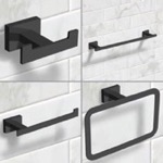 Nameeks BHS01 Wall Mounted 4 Piece Matte Black Hardware Set